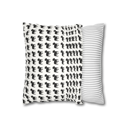 Faux Suede Frenchie Square Pillow Cover