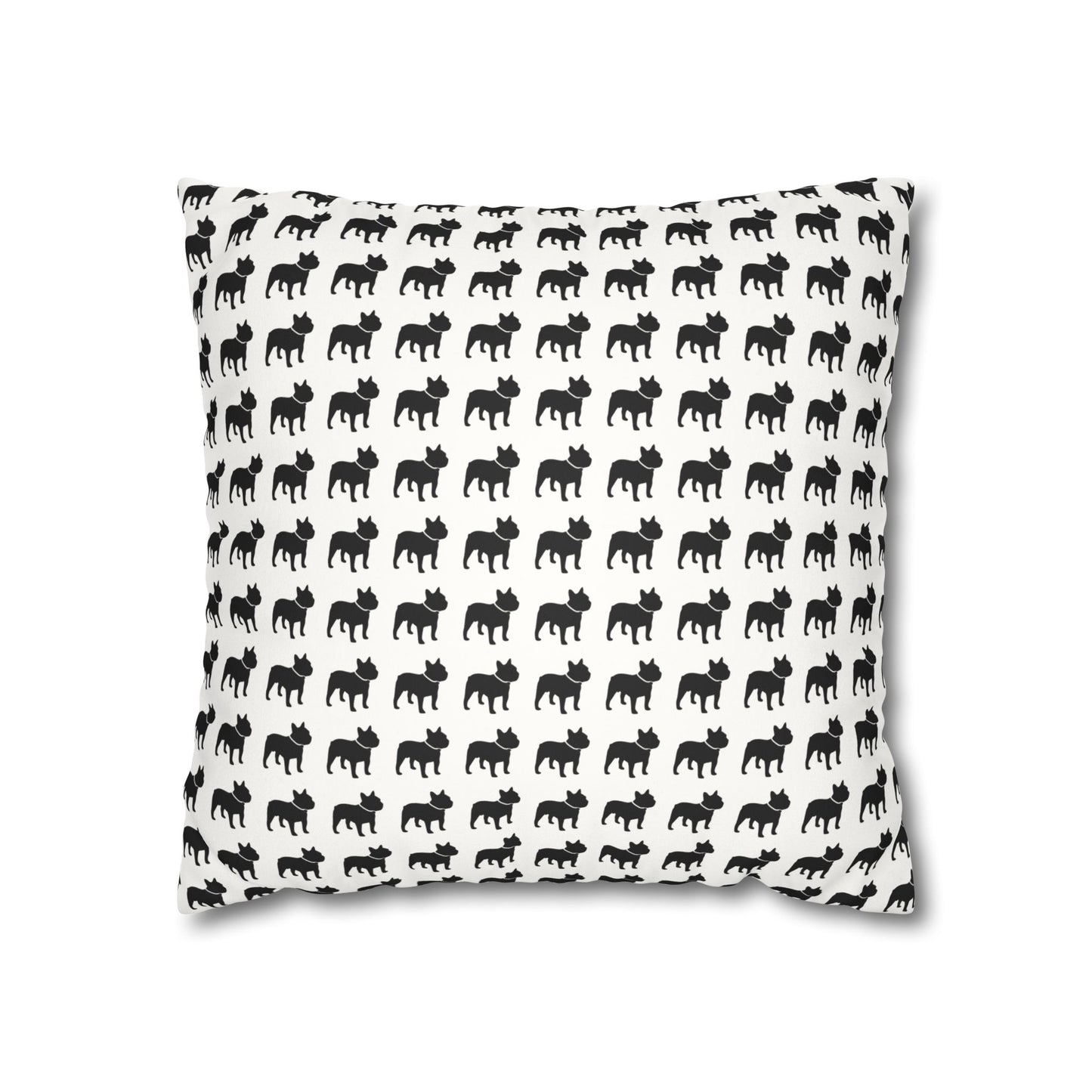 Faux Suede Frenchie Square Pillow Cover
