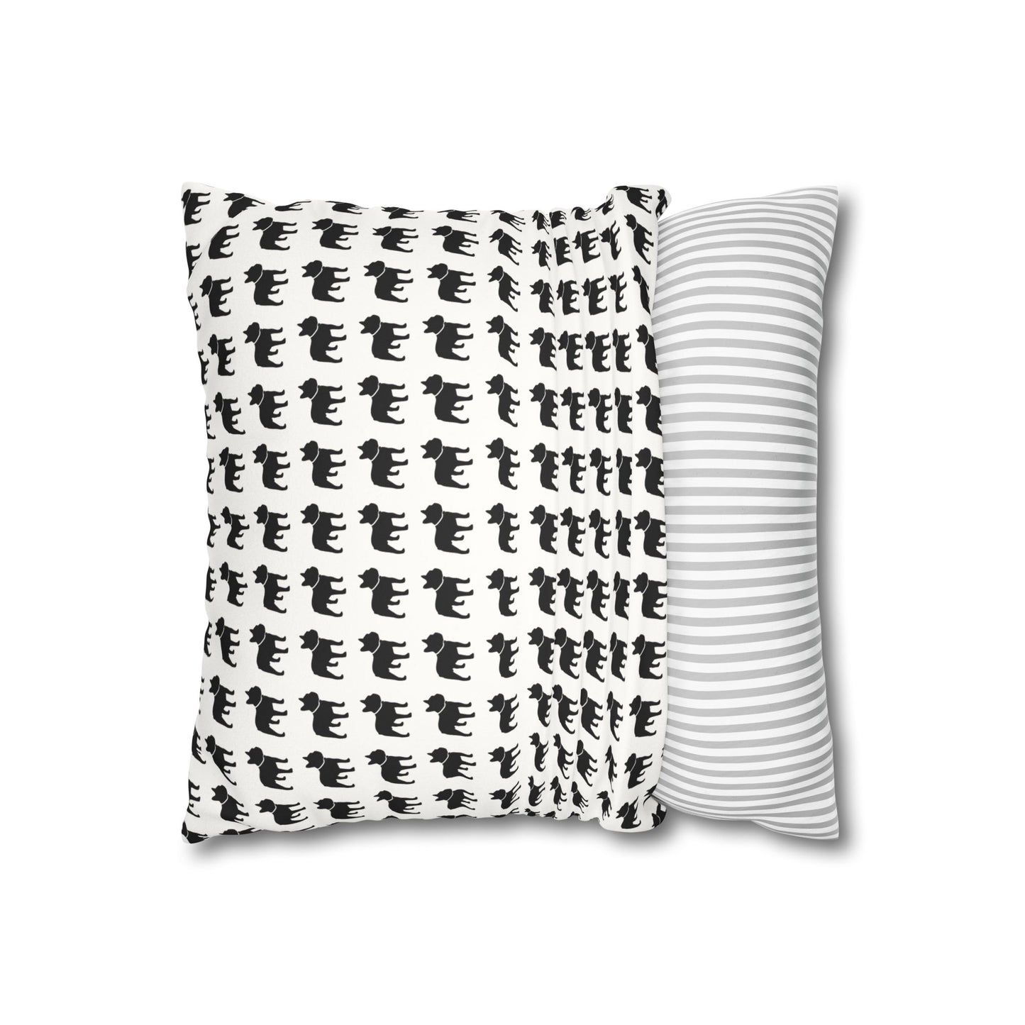 Faux Suede Frenchie Square Pillow Cover