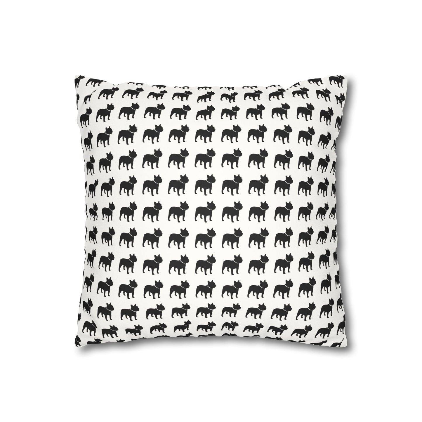 Faux Suede Frenchie Square Pillow Cover