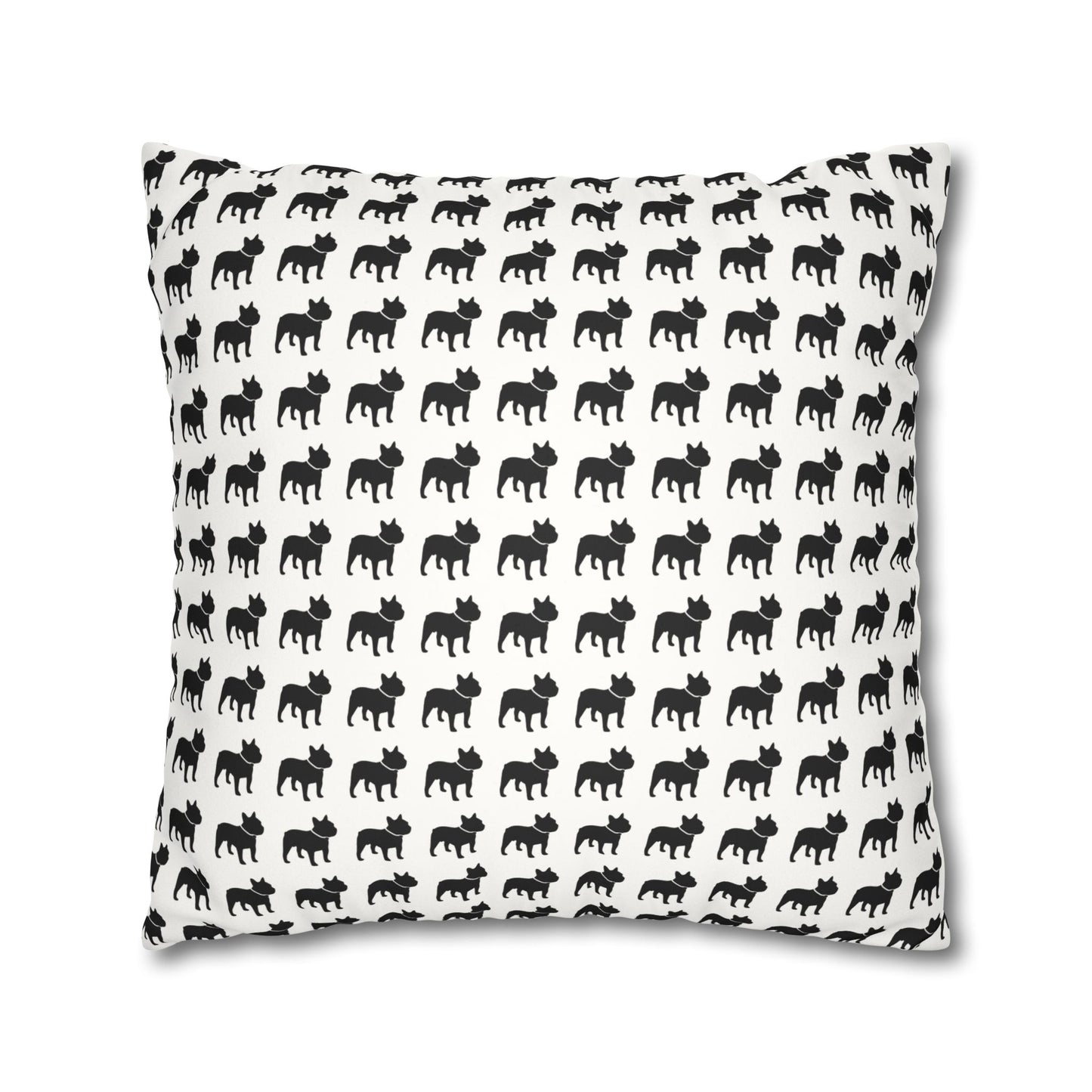 Faux Suede Frenchie Square Pillow Cover