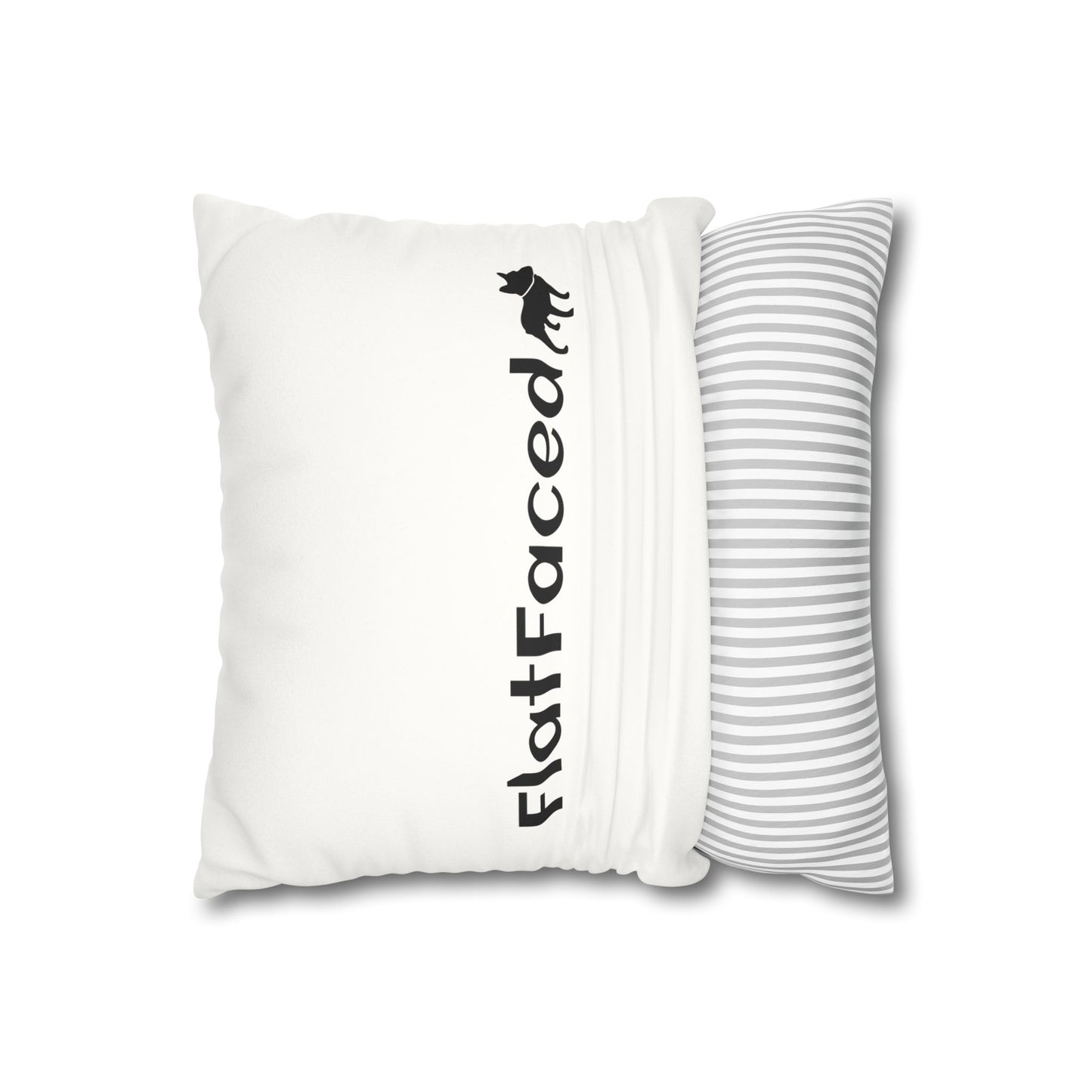 Faux Suede Square Frenchie Pillow Cover (double-sided)