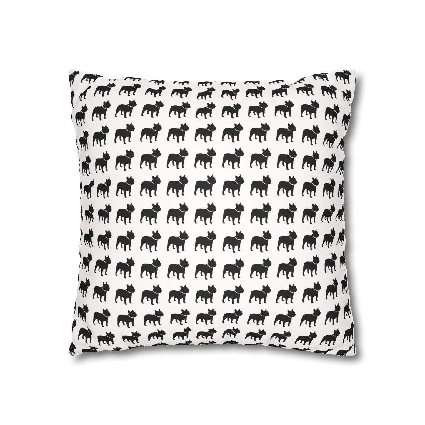 Faux Suede Frenchie Square Pillow Cover
