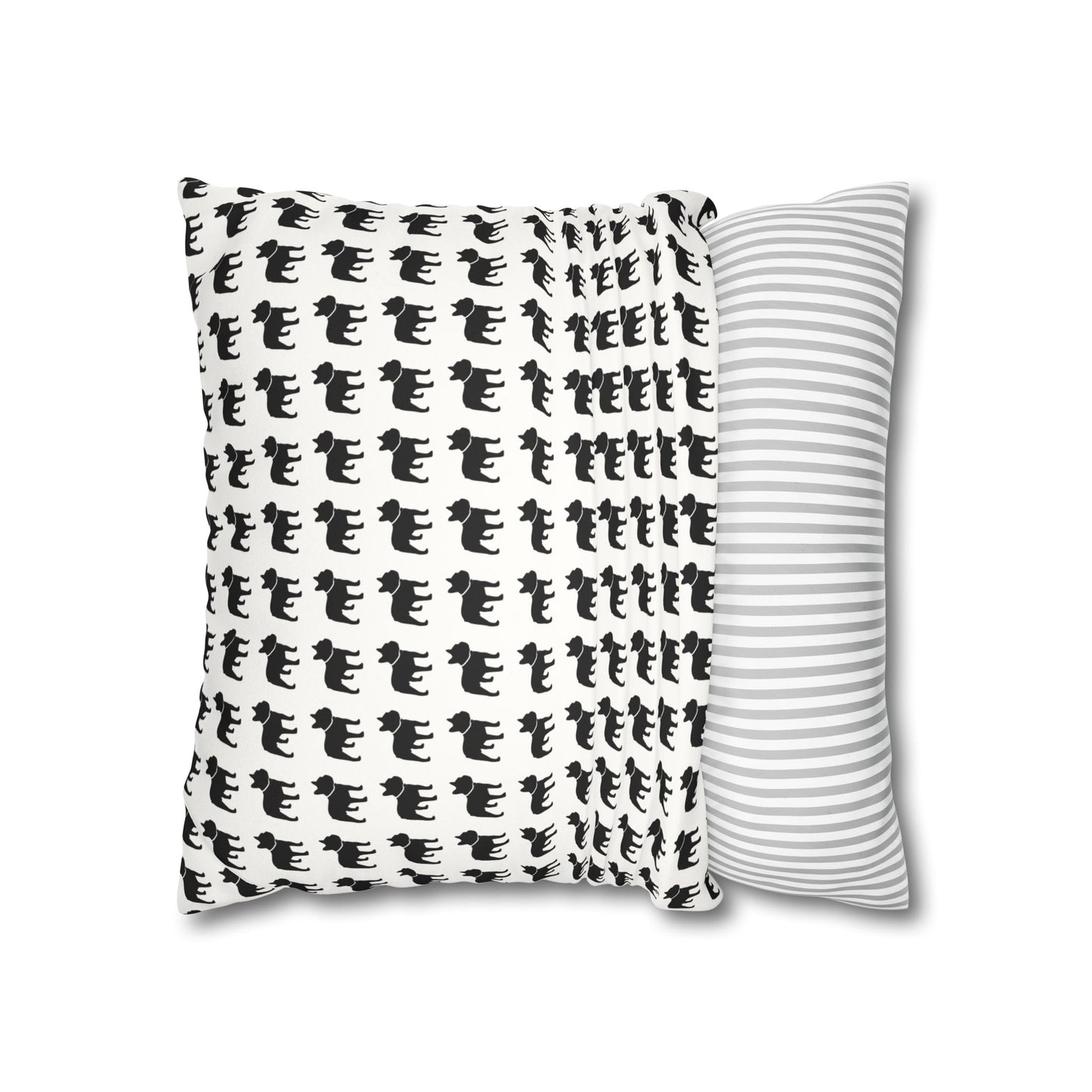 Faux Suede Frenchie Square Pillow Cover