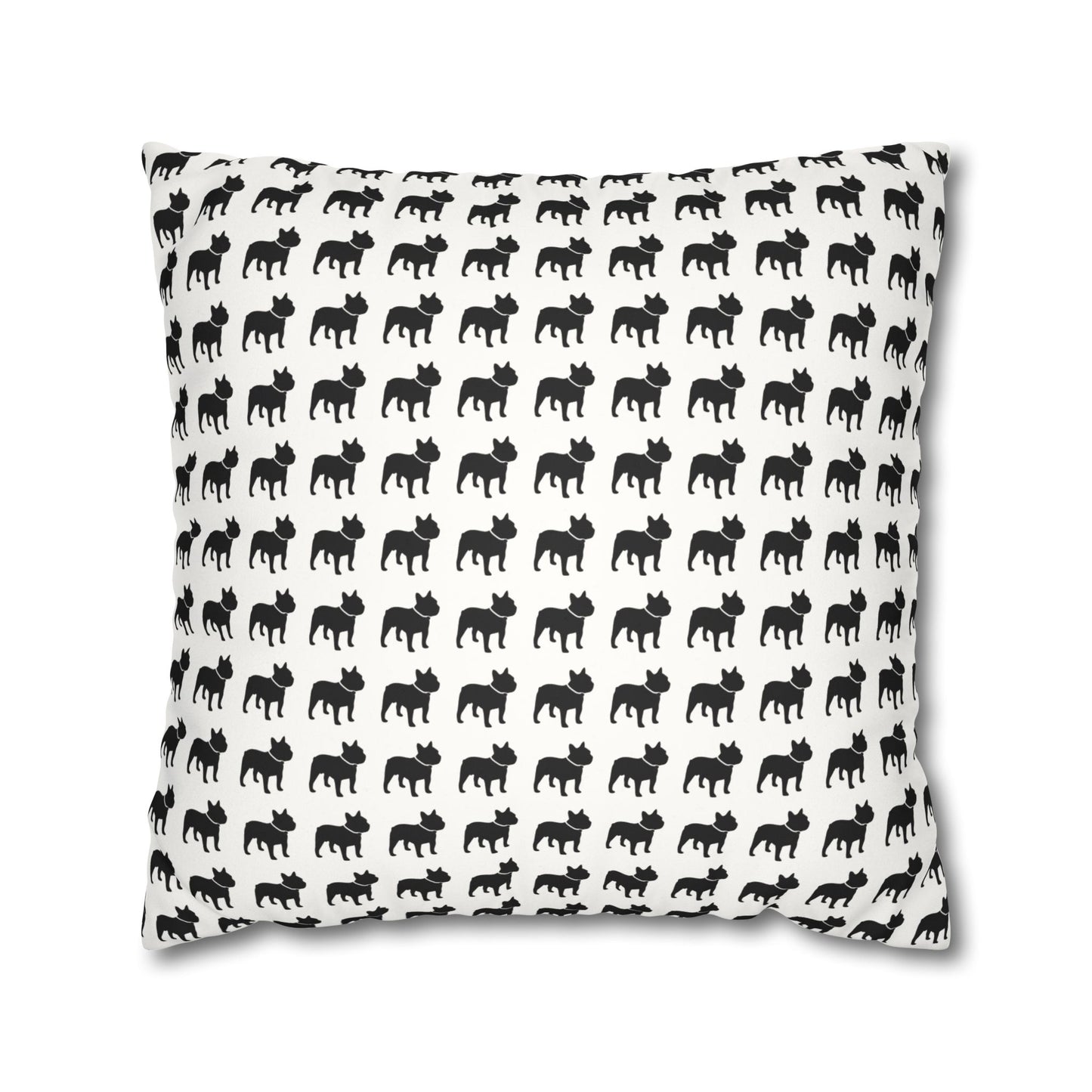 Faux Suede Frenchie Square Pillow Cover
