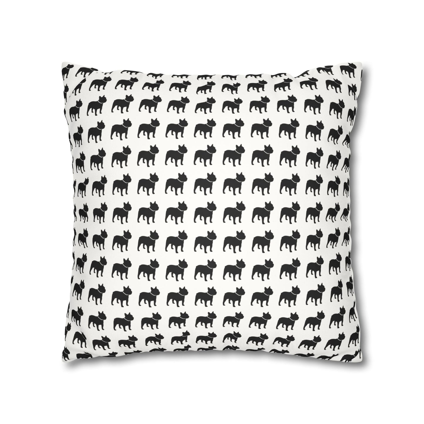 Faux Suede Frenchie Square Pillow Cover