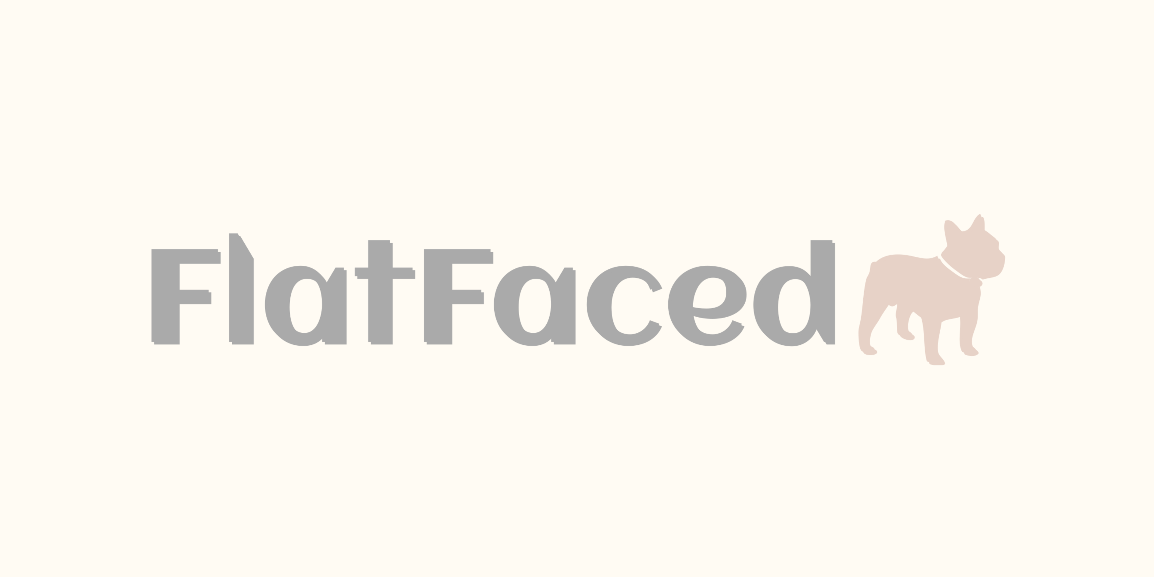 Logo of 'FlatFaced' with a stylized dog illustration on a white background
